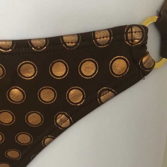 🛍 5 for $30 🛍 Brown & Gold Polka Dot Bikini - Picture 3 of 5